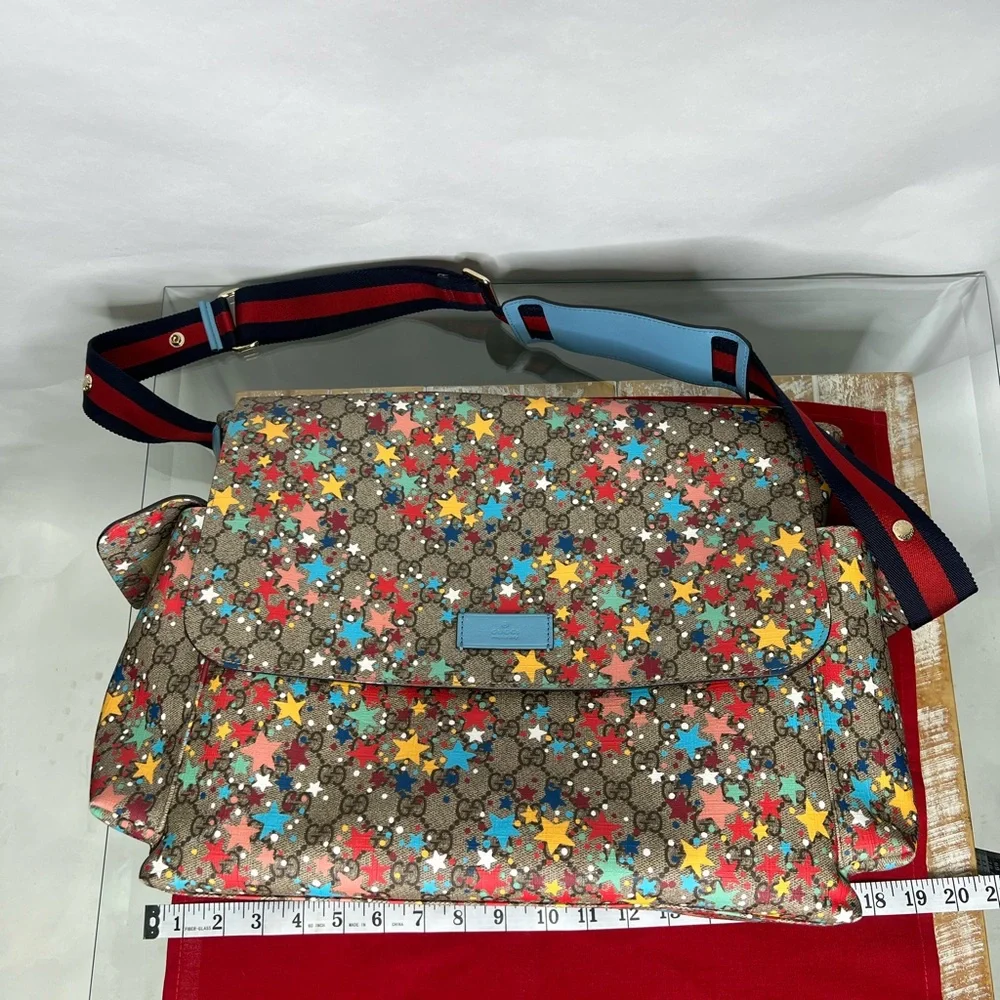Gucci Diaper Bag GG Star Print Baby Diaper Authentic Original Supreme Milticolor - Picture 7 of 16